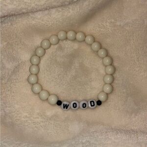 Handcrafted Taylor Swift inspired beaded White Bracelet with Letter Beads
